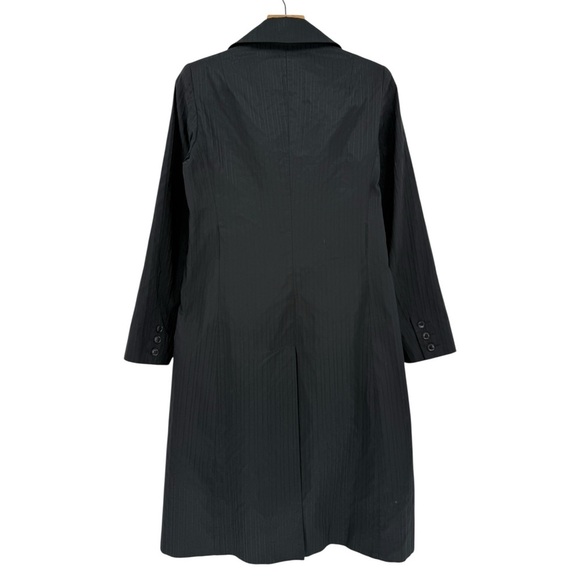 Max Mara Made In Italy Vintage Pinstripes Retro Black Long Jacket Size USA 8 - Picture 2 of 12